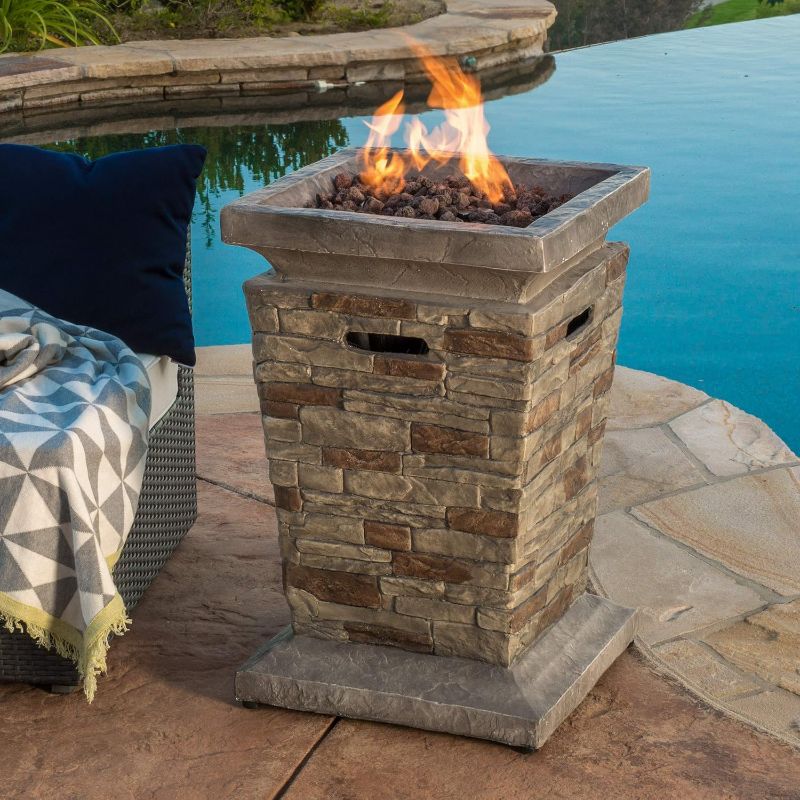Photo 1 of Christopher Knight Home Laguna MGO Fire Column  Natural Stone
