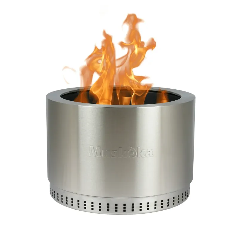 Photo 1 of Muskoka 25" Stainless Steel Smokeless Wood Burning Fire Pit with Protective Cover