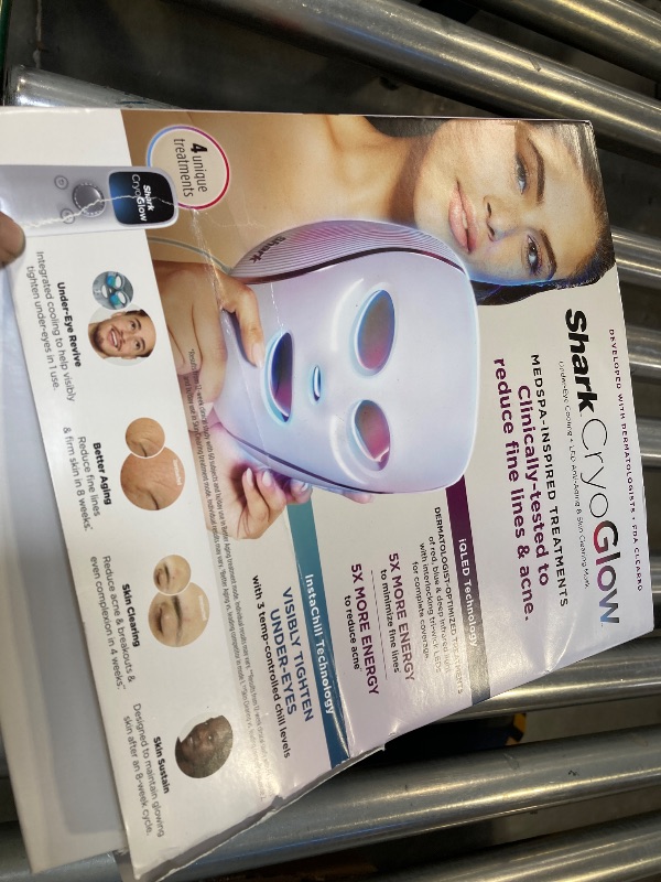 Photo 1 of Shark CryoGlow LED Face Mask (FSA/HSA Eligible*) with Under-Eye Cooling, Anti-Ageing & Blemish Repair, Red & Blue LED, Infrared Light Therapy, USB-C, Remote Control, Storage Bag, Lilac Chill, FW312PL
