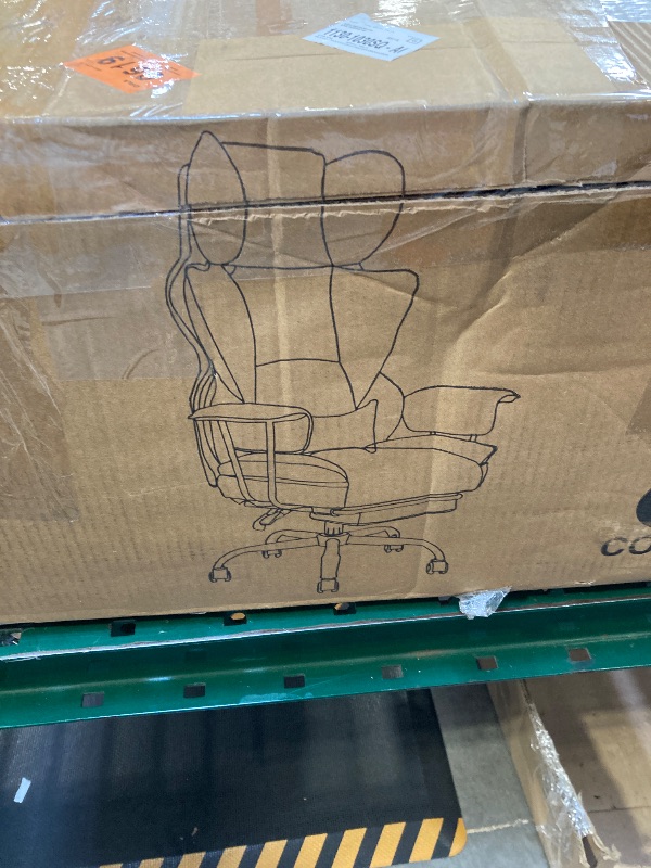 Photo 1 of Office Desk Chair, Big and Tall Executive Office Chair with Footrest, Leather Computer Chair, Ergonomic Reclining Chair High Back with Lumbar Support, Large Home Office Chair (Black)