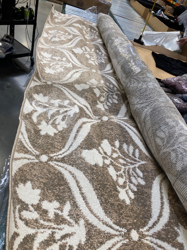 Photo 1 of My Texas House Willow 7'10" x 9'10" Taupe Grey Floral Indoor Area Rug
