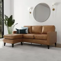 Photo 1 of Hillsdale Jianna Leather ReversibleSectional Saddle Brown