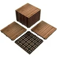 Photo 1 of Yaheetech 12'' x 12'' Fir Wood Flooring Tiles 11sq ft Coverage Area, 11 Pieces, Brown