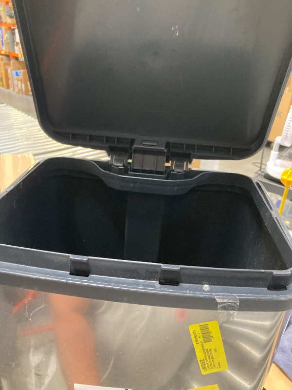 Photo 1 of Mainstays 13.2 Gallon Trash Can, Plastic Rectangular Step Kitchen Trash Can, Silver