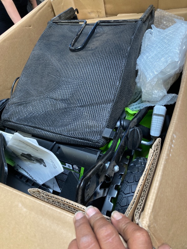 Photo 1 of Greenworks 48V (2 x 24V) 20" Brushless Cordless (Push) Lawn Mower (LED Headlight), (2) 4.0Ah Batteries and Dual Port Rapid Charger Included (125+ Compatible Tools)