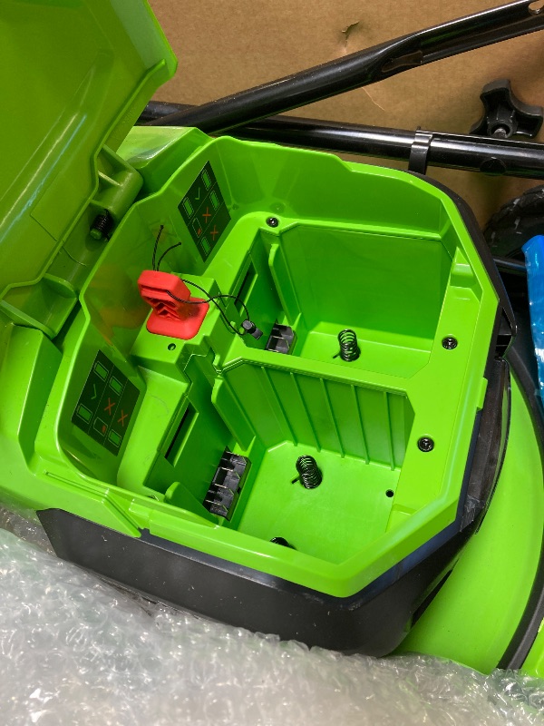 Photo 1 of Greenworks 48V (2 x 24V) 20" Brushless Cordless (Push) Lawn Mower (LED Headlight), (2) 4.0Ah Batteries and Dual Port Rapid Charger Included (125+ Compatible Tools)