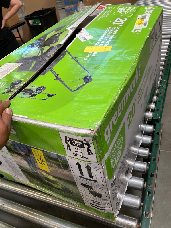 Photo 1 of Greenworks 48V (2 x 24V) 20" Brushless Cordless (Push) Lawn Mower (LED Headlight), (2) 4.0Ah Batteries and Dual Port Rapid Charger Included (125+ Compatible Tools)