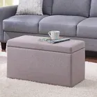 Photo 1 of 30" Hinged Ottoman Footrest Container with Storage Space, Beige Sand

