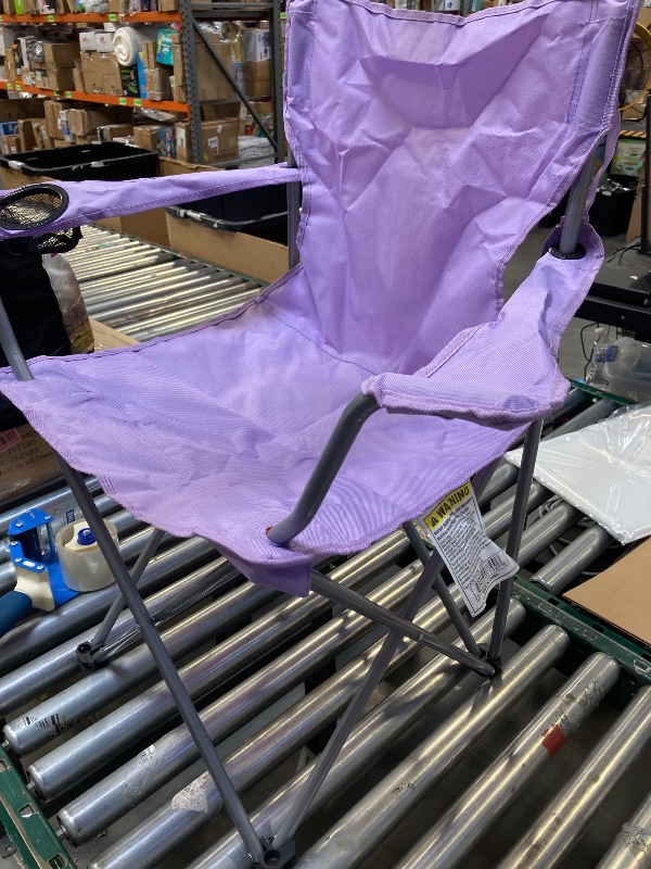 Photo 1 of Ozark Trail Basic Quad Folding Camp Chair with Cup Holder, Adult, Lavender
