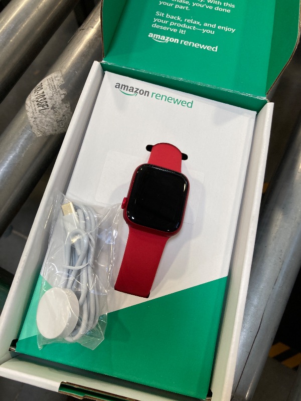 Photo 1 of Apple Watch Series 9 [GPS, 45mm] (PRODUCT)RED Aluminum Case with (PRODUCT)RED Sport Band, M/L (Renewed Premium)