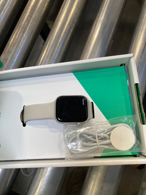 Photo 1 of Apple Watch Series 8 (GPS + Cellular, 45MM) - Starlight Aluminum Case with M/L Starlight Sport Band (Renewed Premium)