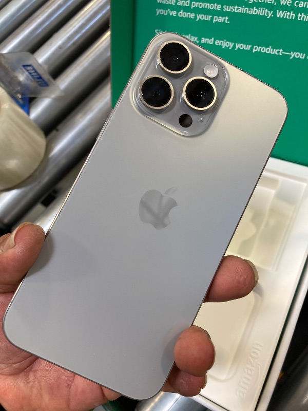 Photo 1 of Small crack on screen-- Apple iPhone 15 Pro Max, 256GB, Natural Titanium - Unlocked (Renewed Premium)