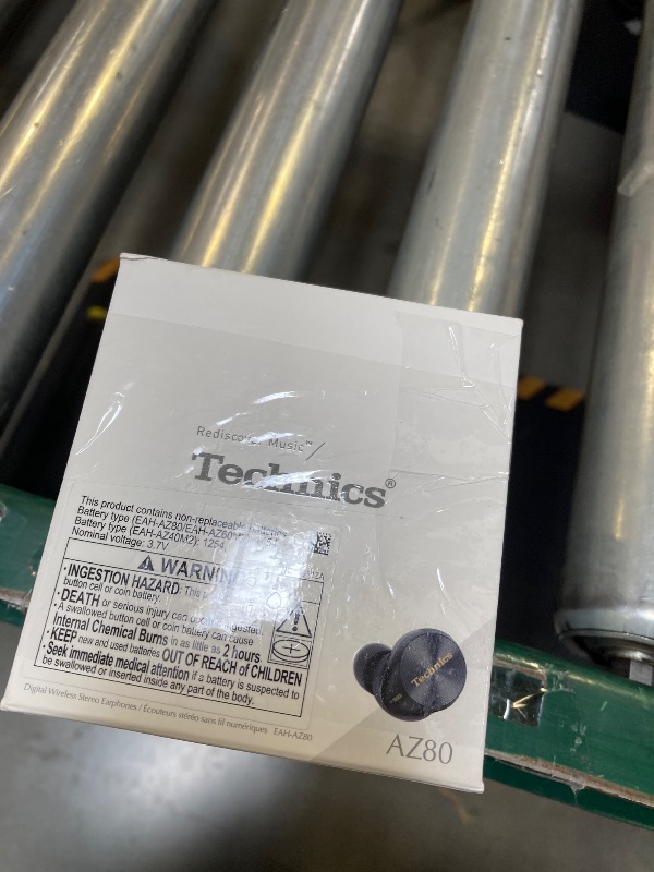 Photo 1 of Used-Needs cleaning--Technics Reference Class Hi-Fi Wireless Earbuds, Dolby Atmos with Head Tracking, Adaptive Noise Cancelling, 3 Device Multipoint, 10-hr Battery, Wireless Charging, Improved Fit - EAH-AZ100-K (Black)