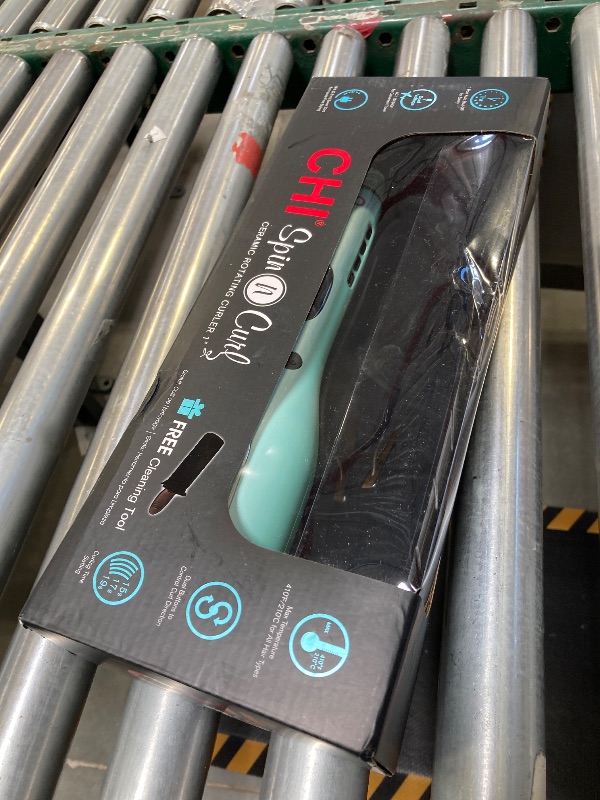 Photo 1 of CHI Spin N Curl, Curling Iron For Healthy & Shiny Effortless Curls & Waves, Provides Preset Temperature Settings For Each Hair Texture, Mint Green