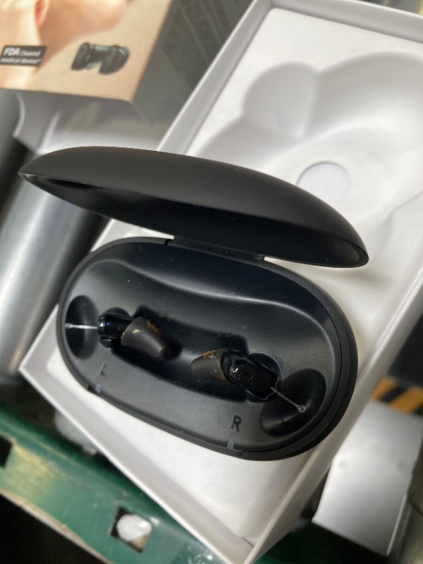 Photo 1 of USED-NEEDS CLEANING--Sony CRE-C20 Self-Fitting OTC Hearing Aids for Mild to Moderate Hearing Loss, Prescription-Grade Sound Quality, Compact Virtually Invisible Design, Customizable App, and Rechargeable Battery
