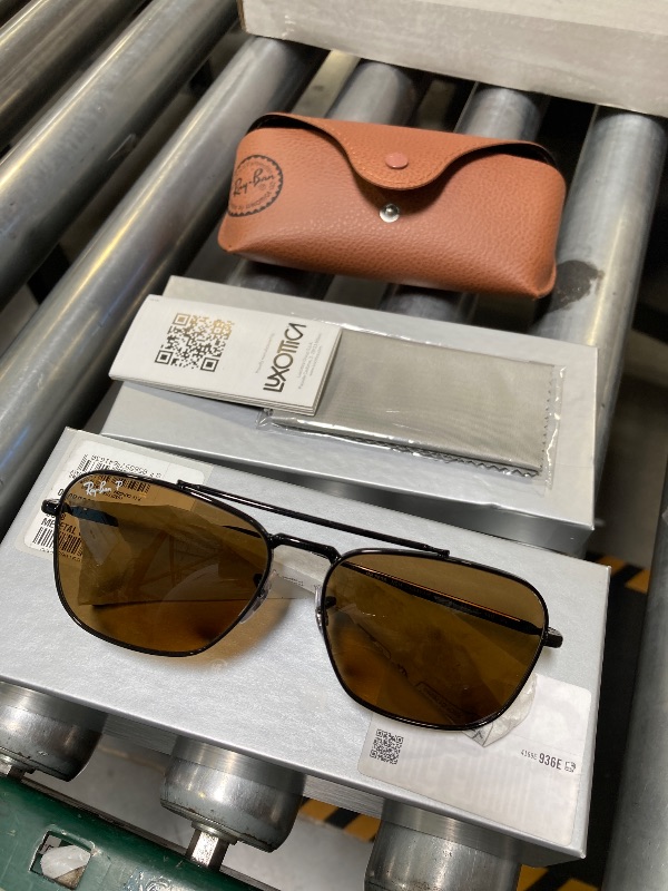 Photo 1 of Ray-Ban RB3636 New Caravan Square Sunglasses, Black/Dark Grey, 58 mm