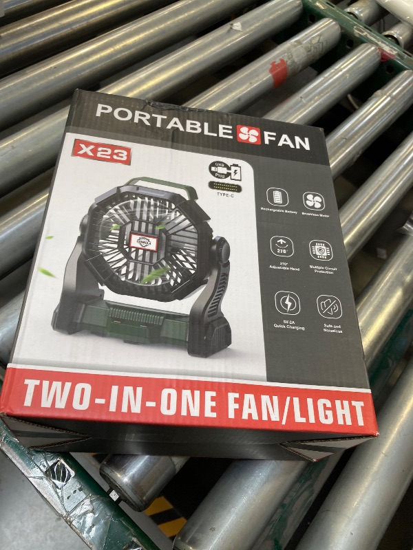 Photo 1 of CONBOLA Portable Fan Rechargeable, 25400mAh Cordless Battery Powered Fan with LED Lantern, USB C Battery Operated for Travel Bedroom Home Camping Tent Office Beach Desk Fishing Table