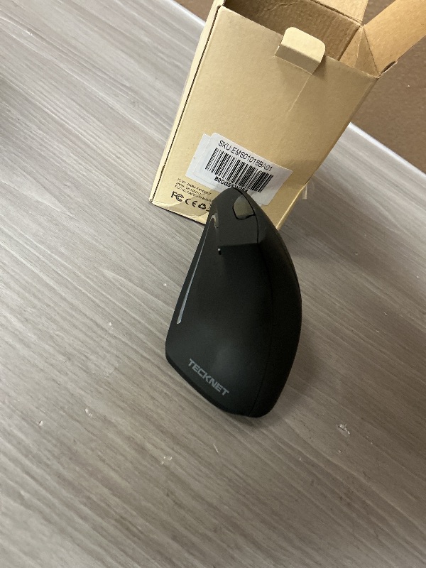 Photo 1 of TECKNET Ergonomic Mouse, Wireless Bluetooth Vertical Mouse, 4800 DPI Optical Tracking, 6 Adjustable DPI, Quiet Clicks, 2.4GHz with USB A Receiver, 6 Buttons, Wide Compatibility - Black