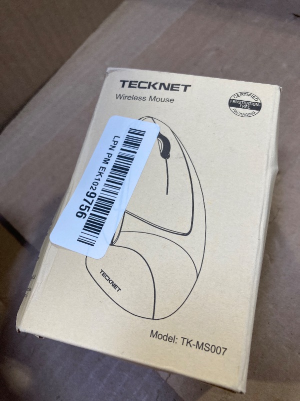 Photo 1 of TECKNET Ergonomic Mouse, Wireless Bluetooth Vertical Mouse, 4800 DPI Optical Tracking, 6 Adjustable DPI, Quiet Clicks, 2.4GHz with USB A Receiver, 6 Buttons, Wide Compatibility - Black