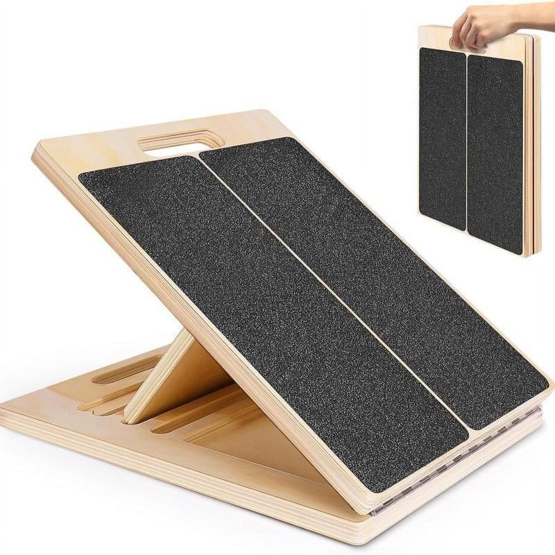 Photo 1 of Portable Wooden Slant Board for Calf Stretching Squats Calf Stretcher Physical Therapy Equipment Adjustable Incline Board for Knees Ankle Heel Feet Leg,springtok
