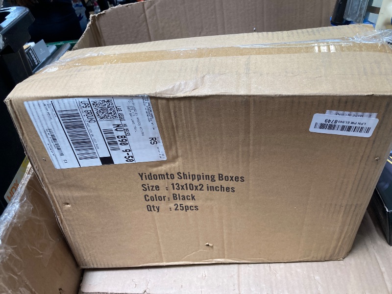 Photo 1 of Yidomto 13x10x2 Black Shipping Boxes Small - 25 Pack Corrugated Cardboard Mailer Boxes for Packaging, Mailing, Gift Giving | Sturdy, Recyclable, Perfect for Small Business Supplies, Ecommerce