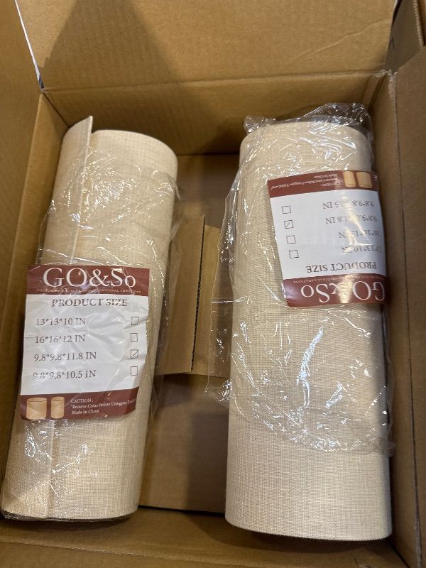 Photo 1 of Set of 2 Oatmeal Tall Linen Drum Lamp Shades Medium Lamp Shade 9.8" Top x 9.8" Bottom x 10.8" High (Spider) Farmhouse Lampshade for Table & Beside Lamp - Natural Linen - Lampshades Replacement