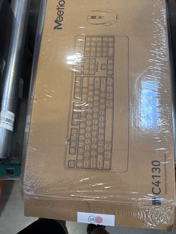 Photo 1 of MEETION Wireless Keyboard and Mouse, Full-Sized Cordless Keyboard with Wrist Rest and 3 DPI Adjustable Mouse, 2.4G Wireless, Compatible with PC/Computer/Laptop/Windows/Mac, Pink