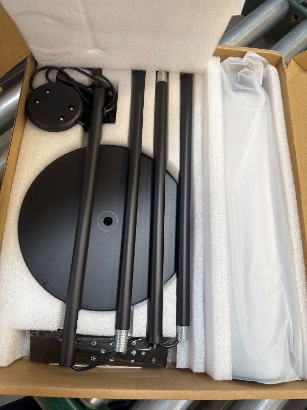 Photo 1 of Nukanu Floor Lamp with Remote Control,Bright Floor Lamps for Living Room/Bedroom/Office, Stepless Adjustable 3000K-6000K Colors and 10-100% Brightness,Standing Light with Foot Switch (Black)
