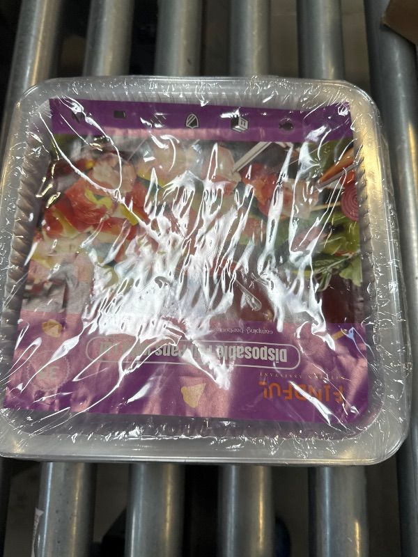 Photo 1 of (35 Pack) 8x8 Square Aluminum Baking Cake Pans with Clear Plastic Lids - Foil Pans with Lids - Disposable Food Containers Great for Cooking, Heating, Storing, Prepping Food
