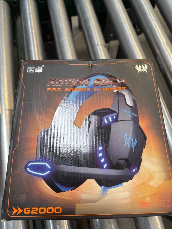 Photo 1 of VersionTECH. G2000 Gaming Headset, Bass Surround Gaming Headphones with Noise Cancelling Mic, LED Lights, Soft Memory Earmuffs for PS5/ PS4/ Xbox One Controller/Laptop/PC/Mac/Nintendo NES Games-Blue