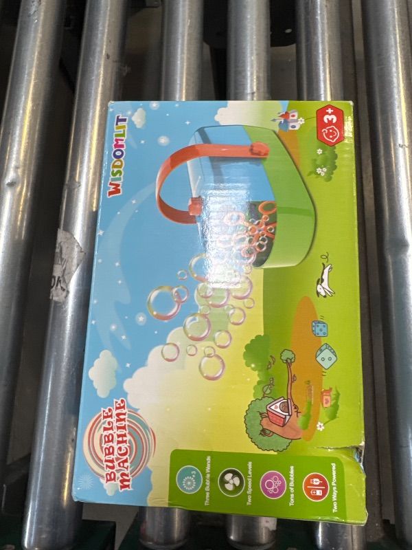 Photo 1 of Bubble Machine, 3 in 1 Bubble Maker, Bubble Blower with Replaceable Bubble Wands, 8000+ Colorful Bubbles Per Minute, Operated by Plug-in or Batteries, Bubble Toys for Indoor Outdoor Birthday Party