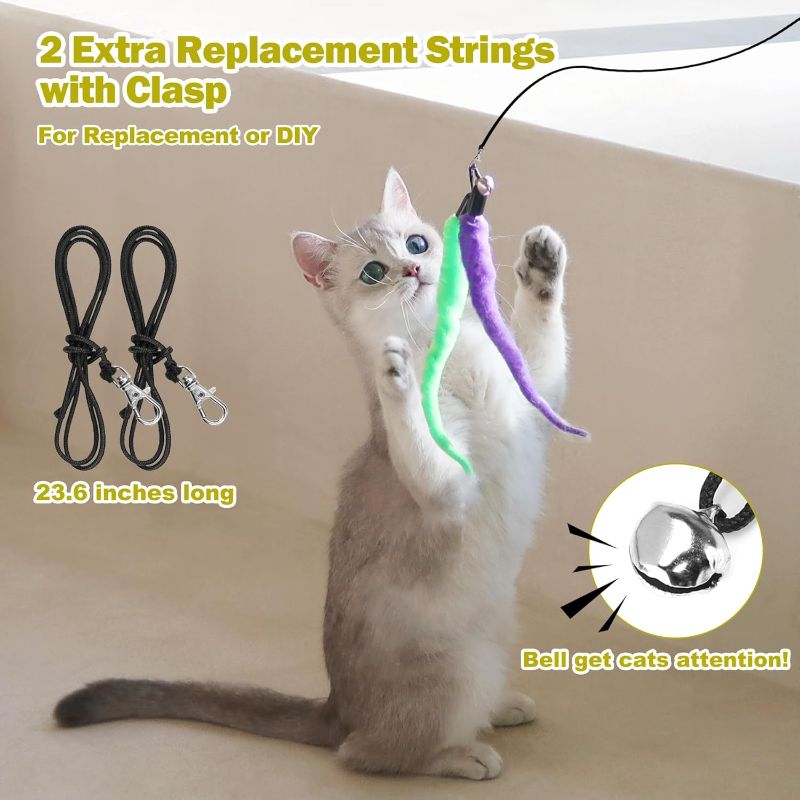 Photo 1 of MeoHui Interactive Cat Toys - Retractable Wand Toy and Feather Toys Refills for Indoor Cats to Chase and Exercise
