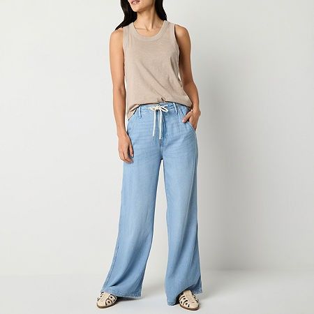 Photo 1 of A.n.a - Tall Soft Drape Womens High Rise Wide Leg Jean, 16 Tall, Blue
