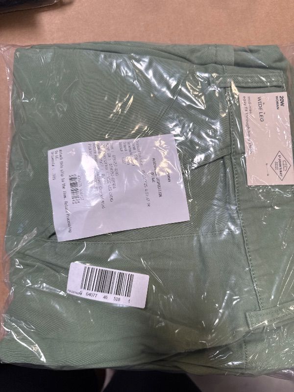 Photo 1 of St. John's Bay-Plus Womens Regular Fit Wide Leg Trouser, 20w, Green
