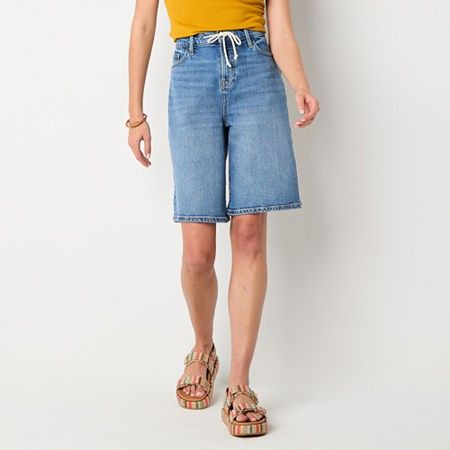 Photo 1 of A.n.a Soft Drape Womens Low Rise Denim Short, 8, Blue
