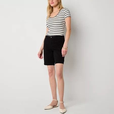 Photo 1 of A.n.a Womens 9" Mid Rise Chino Short, 6, Black
