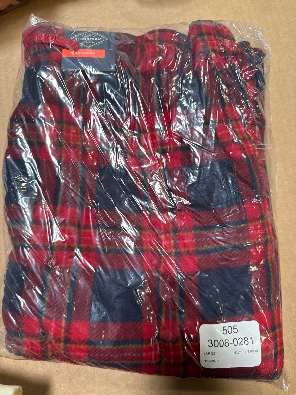 Photo 1 of St. John's Bay Mens Microfleece Pajama Pants, Large, Red
