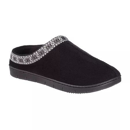 Photo 1 of Isotoner Clara Recycled Microsuede Hoodback Womens Clog Slippers, 6-7, Black