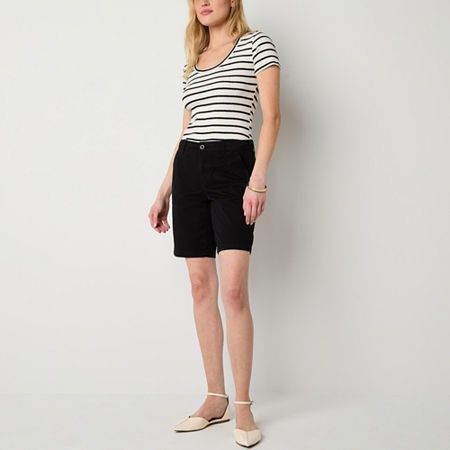 Photo 1 of A.n.a Womens 9" Mid Rise Chino Short, 8, Black
