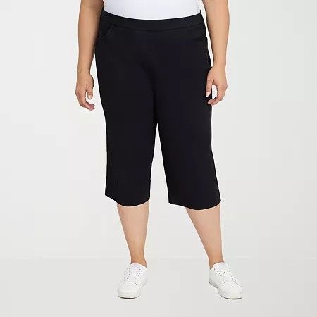 Photo 1 of Alfred Dunner Classics Womens Mid Rise Plus Capri Pants, 22w, Black
