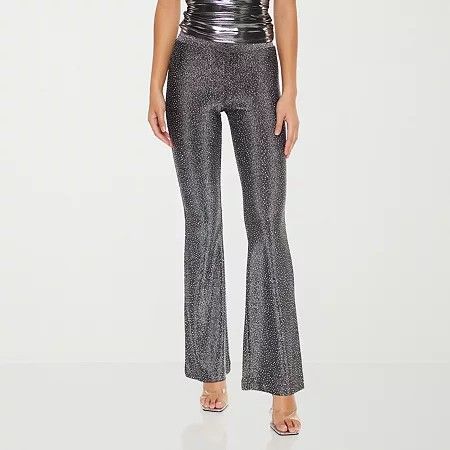 Photo 1 of Forever 21-Juniors Rhinestone Womens High Rise Flare Pull-on Pants, Medium, Gray