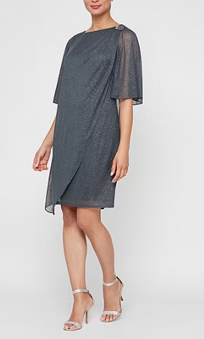 Photo 1 of S. L. Fashions Womens Glitter Short Sleeve Sheath Dress size 8 