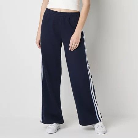 Photo 1 of Arizona Womens Straight Mid Rise Regular Fit Juniors Track Pant, Medium, Blue
