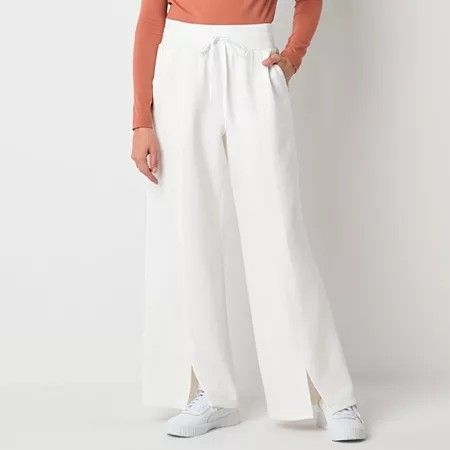 Photo 1 of Xersion Womens Scuba Mid Rise Wide Leg Pull-on Pants, X-large, White