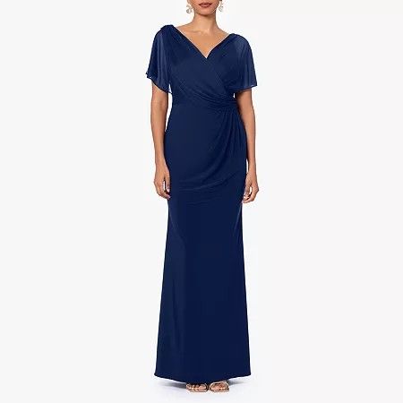 Photo 1 of DJ Jaz Womens Short Sleeve Evening Gown, 16, Blue
