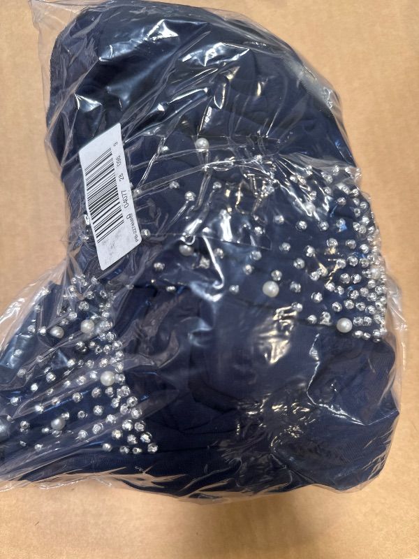 Photo 1 of MSK Womens Knit Beaded Midi Dress Navy XL