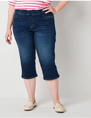 Photo 1 of St. John's Bay Womens Straight High Rise Straight Fit Plus Cropped Pant 26w
