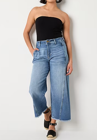 Photo 1 of a.n.a Soft Drape Womens High Rise Wide Leg Cropped Jean SIZE 8
