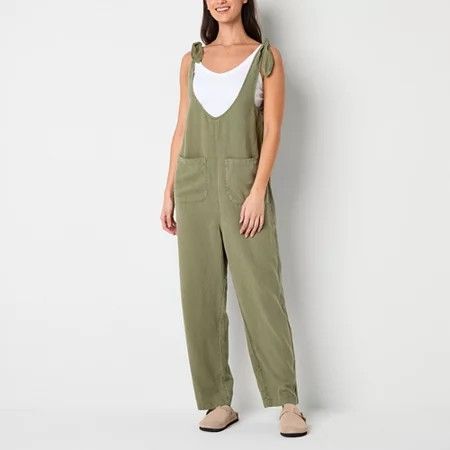Photo 1 of Arizona Sleeveless Womens Overalls-Juniors, Medium, Green
