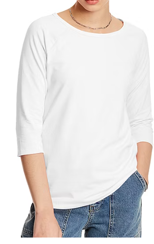 Photo 1 of Hanes Womens Round Neck 3/4 Sleeve Active T-Shirt SMALL